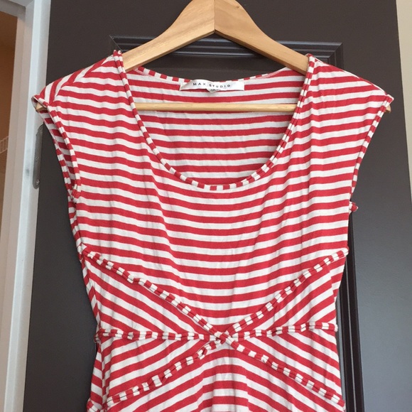 Max Studio red and white stripped dress - Picture 2 of 3